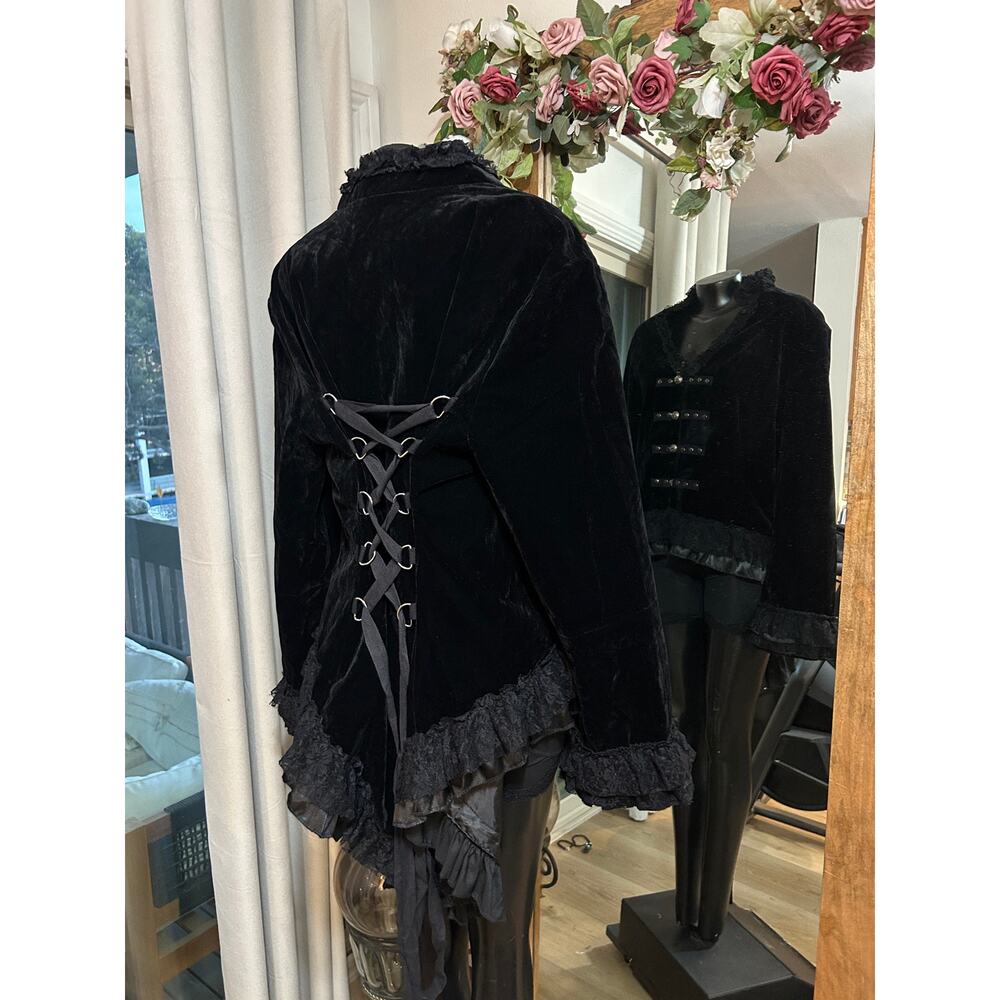 Hearts & Roses Black Velvet Gothic Tailcoat Jacket NWT Plus Size 6XL MSRP $120